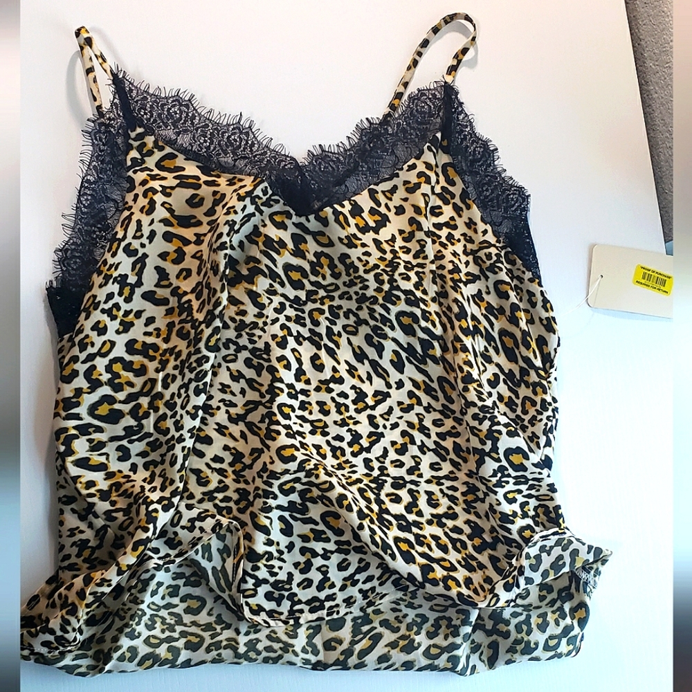 💜2 FOR $10 💜 NWT Women's Leopard Print Lace Cami Y2k
